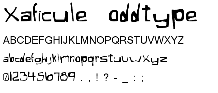Xaficule  Oddtype font